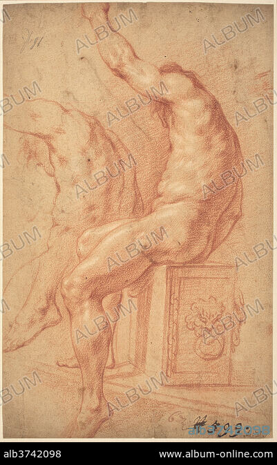 ITALIAN 17TH CENTURY A Seated Nude Dimensions Sheet 40 4 X 25 Cm