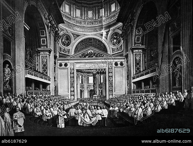 SESION DEL CONCILIO VATICANO I 1869 1870 BASILICA DE SAN PEDRO DEL