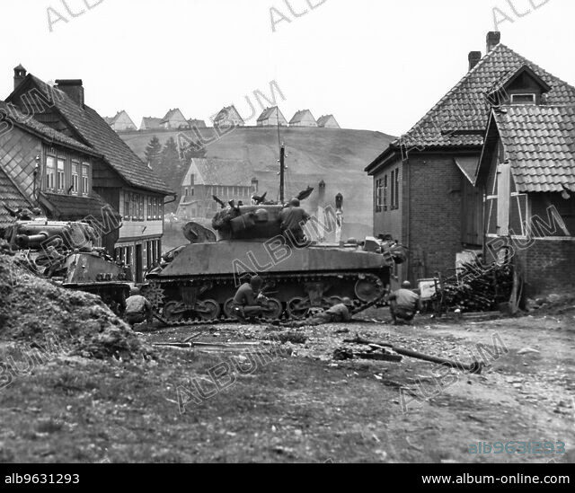 Sankt Andreasberg Germany April A Us Tank Swings Broadside