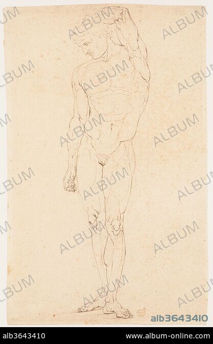 ANONYMOUS ITALIAN EARLY 19TH CENTURY Nude Man Standing With One Arm