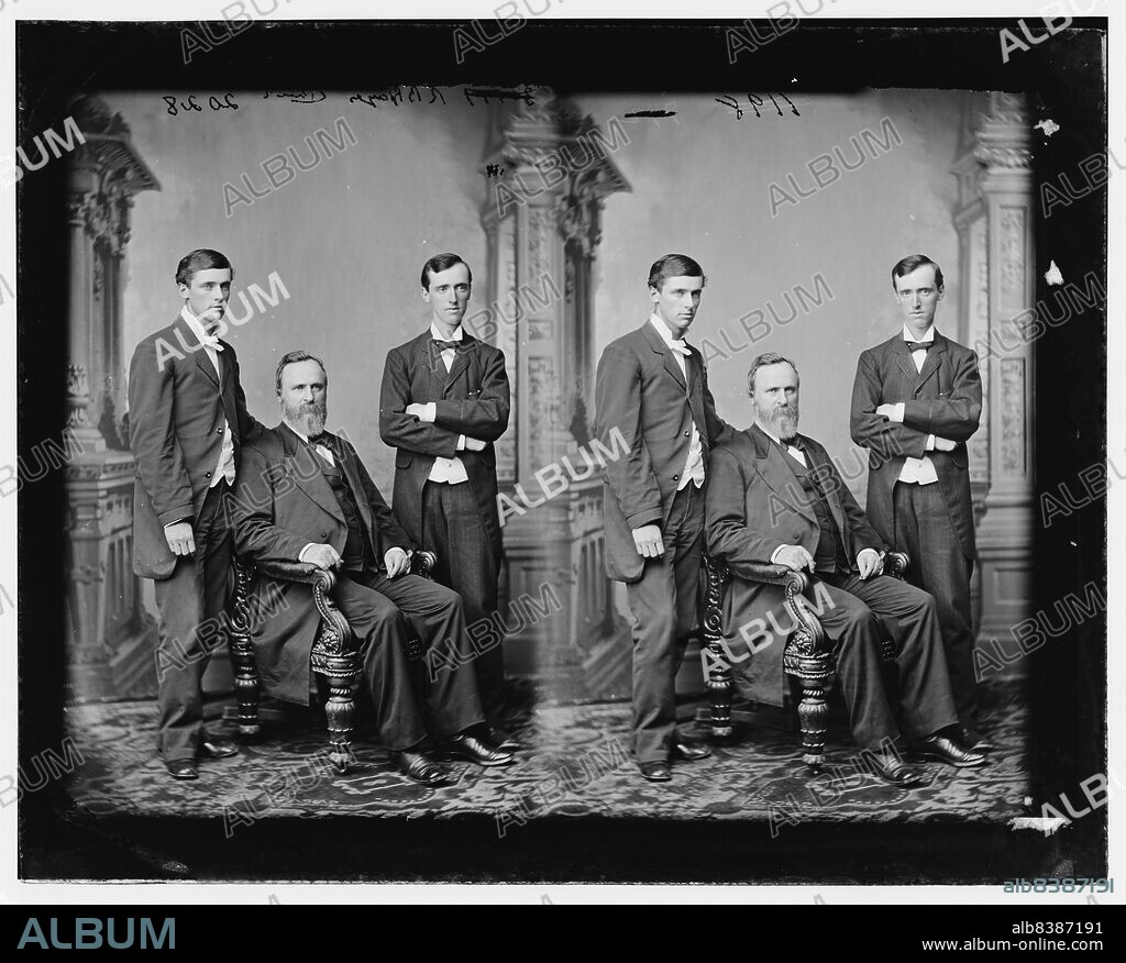 President Rutherford B Hayes And Two Sons Between And