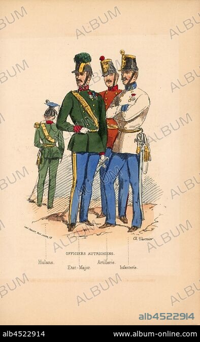 Austrian Officers, Officers of the Austrian Army Regiment of the Austro ...