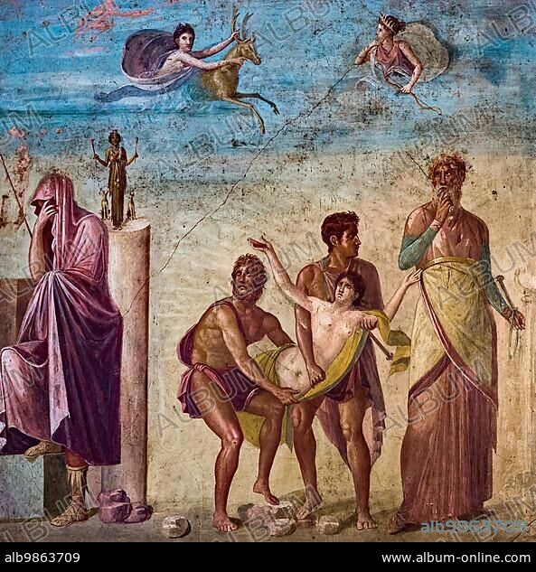 Antique fresco from Pompeii based on a painting by Timanthes