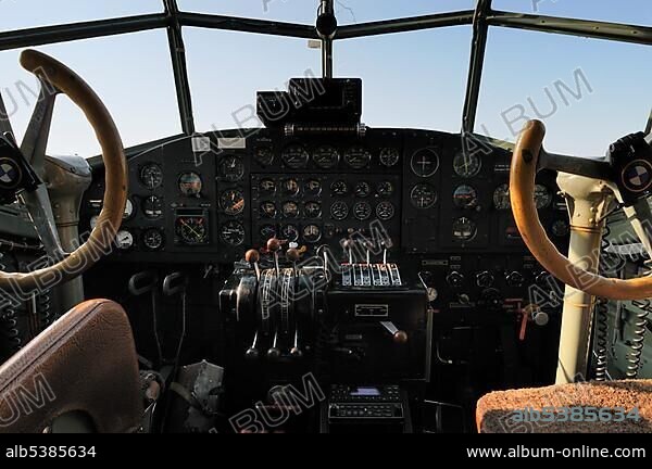 Look into the cockpit of the passenger aircraft Junkers JU 52 Germany Europe. Album alb5385634