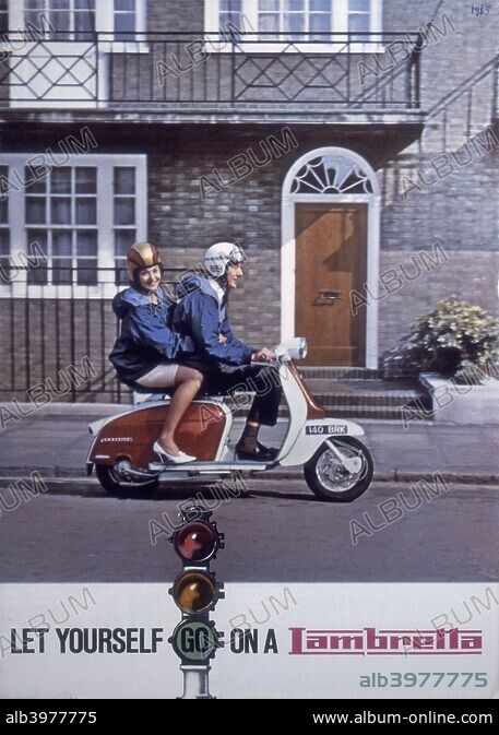 Poster advertising Lambretta scooters, 1963. Artist: Unknown - Album ...