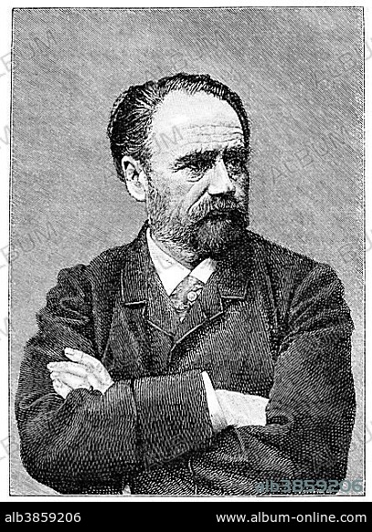 Portrait of Emile Zola (1840-1902) French writer.