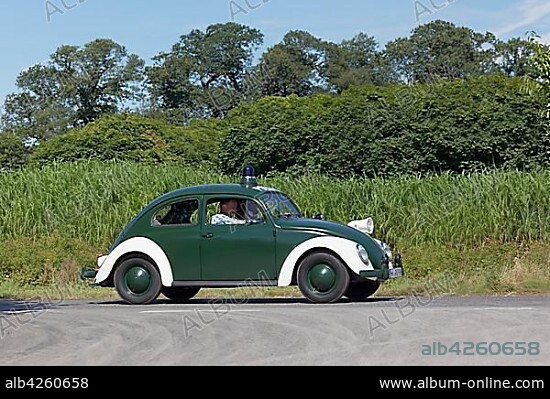 VW Beetle police car, 1967 model, vintage car, Schloss Dyck Classic Days 2016, Juchen, Niederrhein, North Rhine-Westphalia, Germany, Europe.