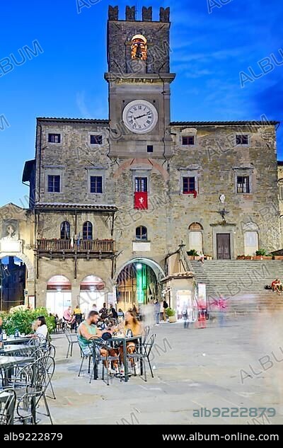 Cortona Arezzo Tuscany Italy. Palazzo del Popolo in Piazza della