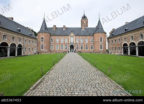 Alden Biesen Castle in the Bilzen district of Rijkhoven, former commandry of the Teutonic Order, Province of Limburg, Belgium, Europe.