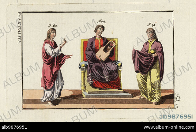 King David and priests in Anglo Saxon garb. One of the priests who ...