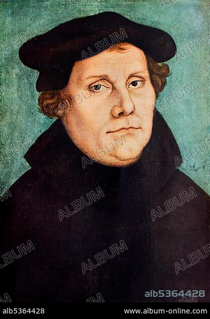 Martin Luther 1530 painting by Lukas Cranach. Album alb5364428