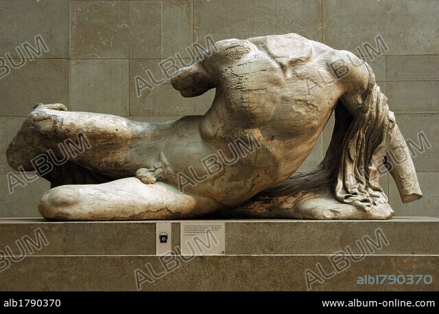 Greece Athens Parthenon West Pediment Naked Reclined Figure Depicting One Of The Athens