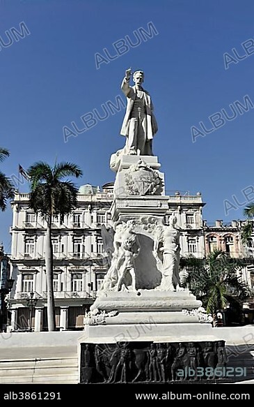 Monumento Jose Marti, monument in the park, Parque Central, Prado, Paseo de Marti, center of Havana, Centro Habana, Cuba, Greater Antilles, Caribbean, Central America, America, Central America.