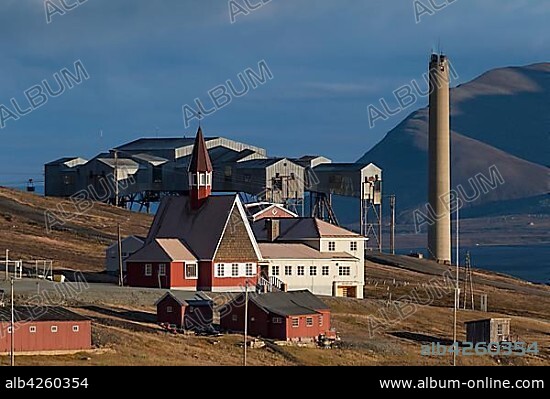 Northernmost Church in the World, Church Svalbard Kirke in front of a ...