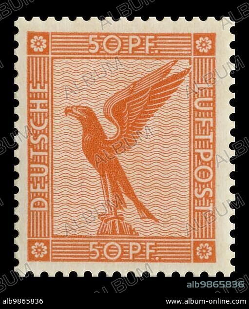 Historic stamp German Reich airmail stamp with eagle 50 Pfennig