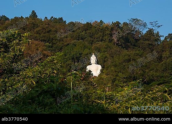 White Buddha statue, Phra Buddha Nirandornchai, Wat Tha Ton, Tha Ton also known as Ban Thaton, northern Thailand, Thailand, Asia.