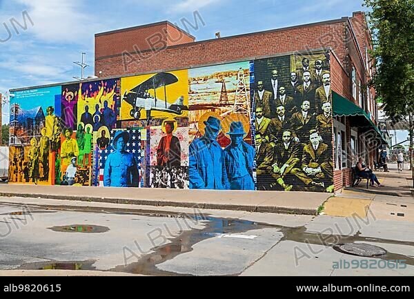 Tulsa Oklahoma History in the Making a wall painting by artist