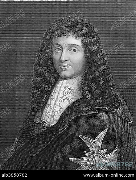 Steel engraving, ca. 1860, Jean-Baptiste Colbert, Marquis de Seignelay, 1619, 1683, French statesman and finance minister, founder of mercantilism or Colbertism.