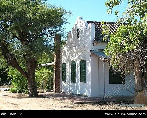 Old building from pioneers in russian style Mennonite colony