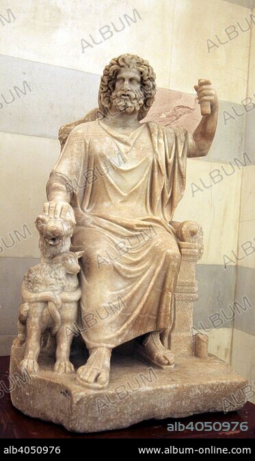 Statue of Serapis, Greco-Egyptian God of the Underworld. Artist 