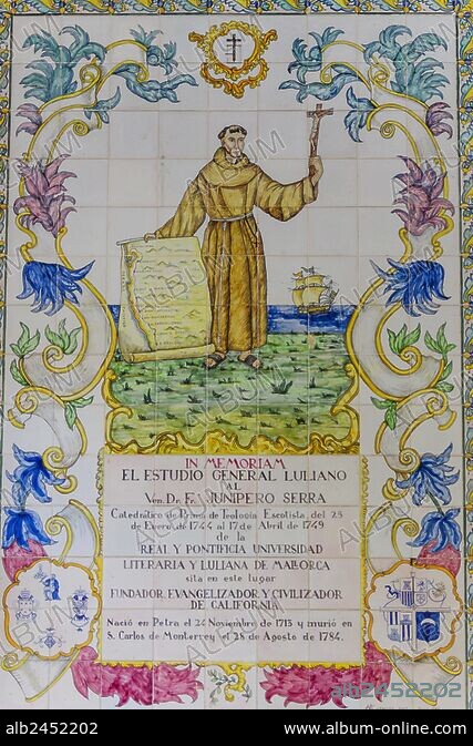 mosaico homenaje a Fray Junipero Serra, estudio general Luliano ...