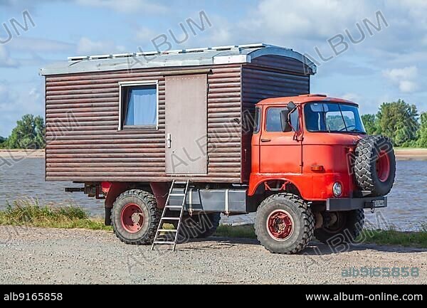 IFA W50 truck converted as a camper, classic car, GDR, Germany, Europe.