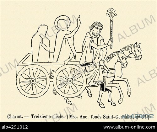 Chariot. 19th Century engraving.