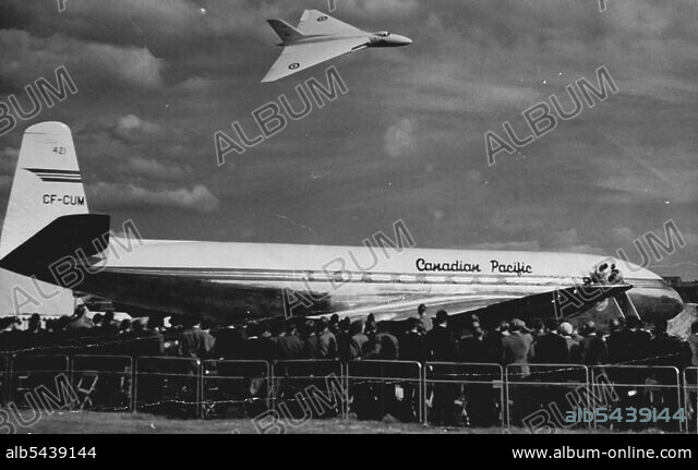 Below it flies above the De Havilland Comet jet liner constructed for ...