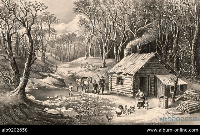 Pioneer Cabin on Western Frontier, 19th C. - Album alb9202658