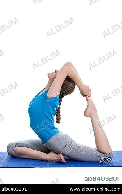 Woman Practicing Yoga Doing The 