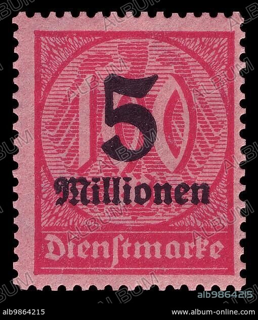 Stamp vintage 1923 of the German Reichspost German Reich