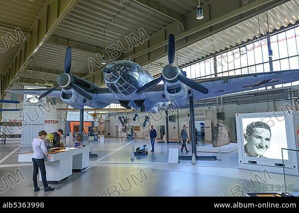 Heinkel HE 111, Exhibition, Hangar 3, Military History Museum, Airfield, Gatow, Berlin, Germany, Europe.