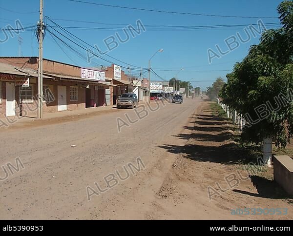 Street scene in the Mennonite colony Filadelfia Fernheim Gran