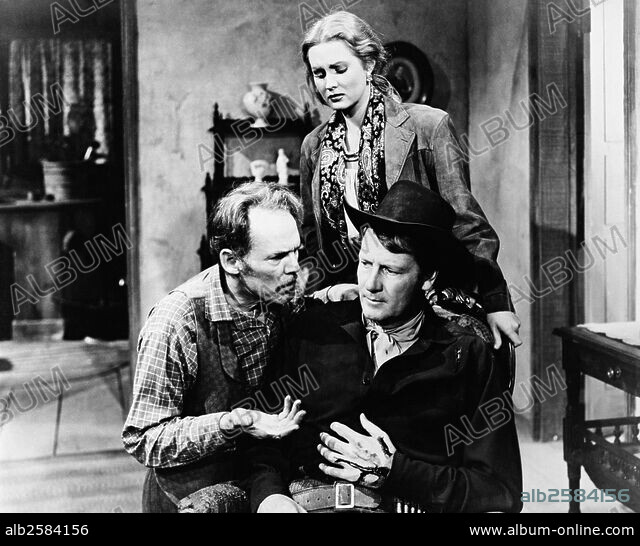 HENRY HULL, JOEL MCCREA and VIRGINIA MAYO in COLORADO TERRITORY, 1949 ...