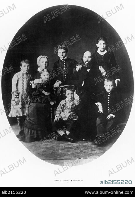 The ulyanov family in simbirsk in 1879, the seated are lenin's parents ...