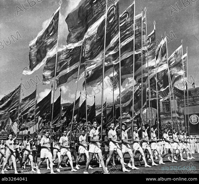 A physical culture parade on the 30th anniversary of the Lenin Young ...