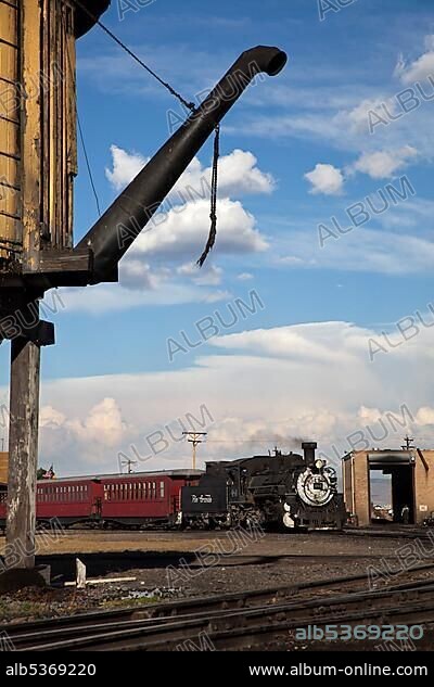 The Cumbres & Toltec Scenic Railroad, a narrow-gauge railroad that runs coal-burning steam engines from Antonito to Chama, New Mexico, Colorado, USA, North America.