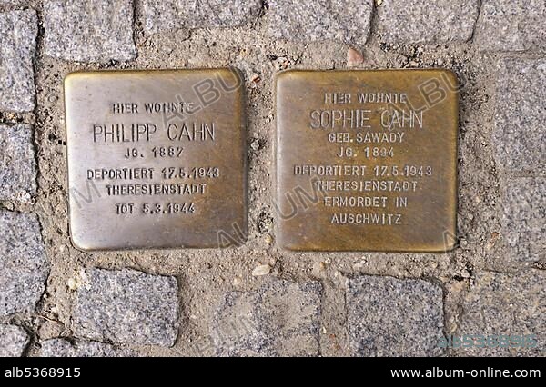 Stumbling blocks, plaque, deportation, Jewish victims of Nazism in Berlin, Wullenweberstrasse street, Tiergarten quarter, Berlin, Germany, Europe, PublicGround, Europe.