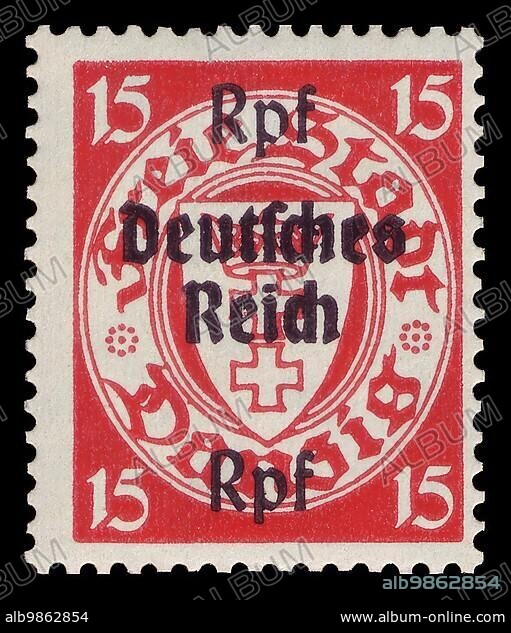 Historic stamp German Reich Danzig postage stamp series with