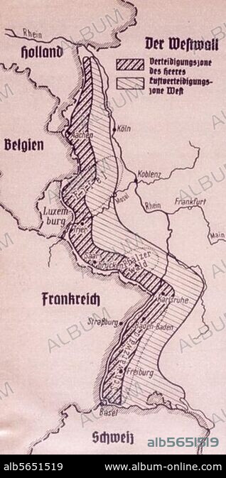 ANONYMOUS. Line of Defence Siegfried Line / Map - Album alb5651519