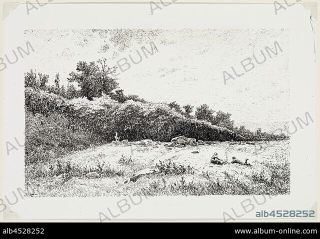 Gustave Eugène Castan, Swiss, 1823-1892, Landscape with Two Figures ...