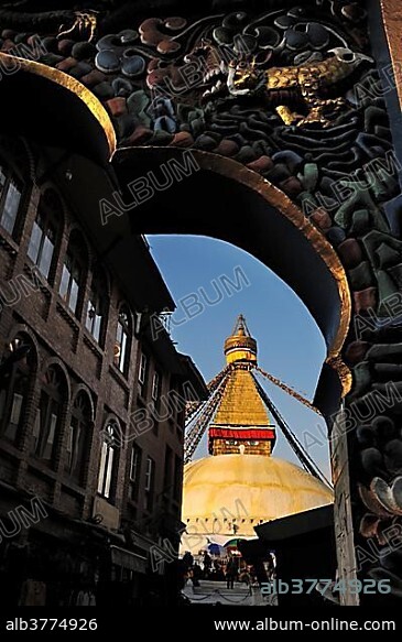 Boudhanath Stupa, Kathmandu, Kathmandu Valley, UNESCO World Heritage Site, Nepal, Asia.