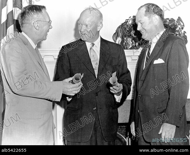 President Eisenhower with Hugh Dryden and T. Keith Glennan, August 19 ...