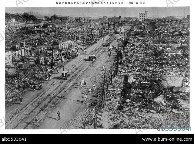 Japan: Scene of destruction in Tokyo after the Great Kanto 