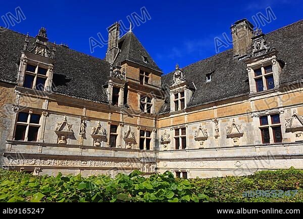 Renaissance Chateau de Montal, near Saint-Cere, Sant Seren, Lot department, Midi-Pyrenees region, Occitanie, France, Europe.