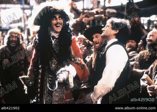 DUSTIN HOFFMAN and STEVEN SPIELBERG in HOOK, 1991, directed by STEVEN  SPIELBERG. Copyright COLUMBIA TRI STAR. - Album alb278589