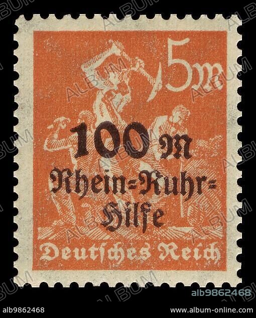 Stamp vintage 1923 of the Deutsche Reichspost German Reich