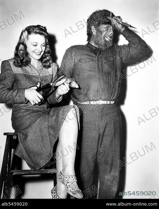 EVELYN ANKERS and LON CHANEY JR. in THE WOLF MAN, 1941, directed by ...