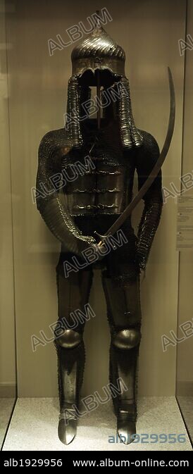 Turkish cavalry armour. 1550. Iron and leather. Turban helmet neck ...