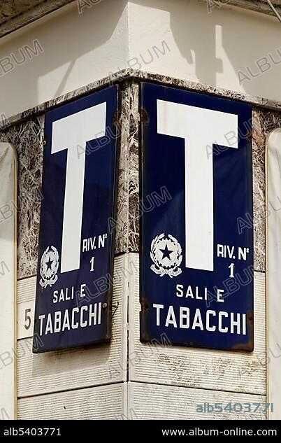 Shop Tabacchi sign in Italy.